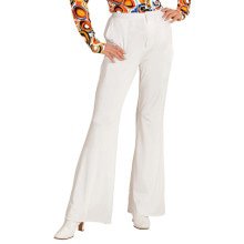 Groovy Gwendolyn 70s Dames Broek, Wit Vrouw