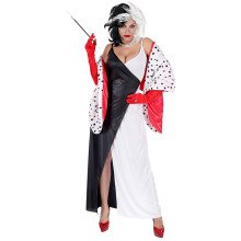 Cruella Met Dalmatier Cape Vrouw Kostuum