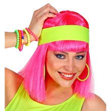 Jaren 80 Hoofdband Neon Geel