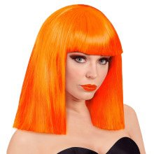 Pruik Showgirl Steil Haar Neon Oranje