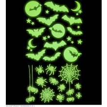 Glow In The Dark Halloween Spinnen En Vleermuizen Stickers