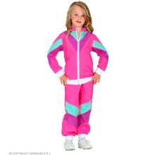 Jaren 80 Retro New Kids Trainingspak Roze Kind Kostuum