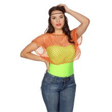 Disco Visnetshirt Neonoranje Vrouw