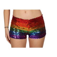 Hotpants Pailletten Regenboog Discorama Vrouw