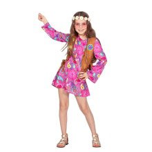 Leila Pink Paisley Hippie Meisje Kostuum