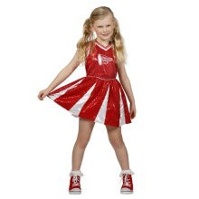 Cheerio Glitter Cheerleader Rood Meisje Kostuum