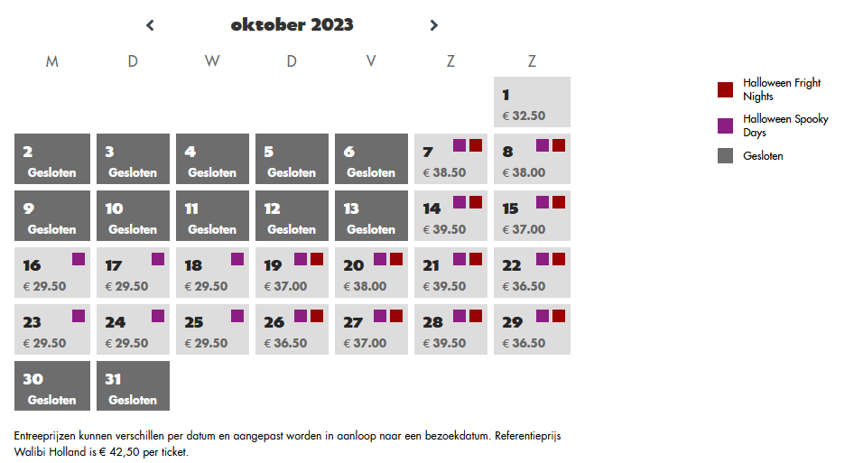 walibi agenda